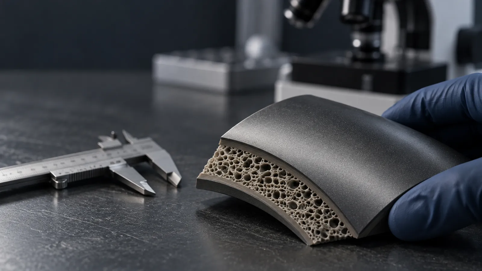 Rendering of an AERIS cellular structure sample on a measurement table