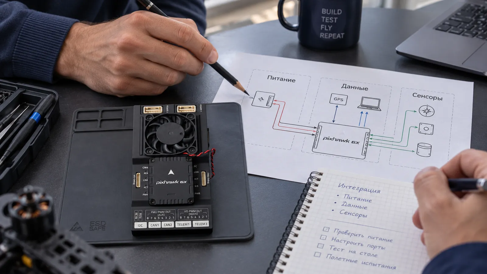 Discussion of power, data and sensor connections during equipment integration